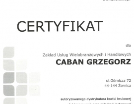 certyfikat G0001
