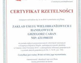 certyfikat G0005